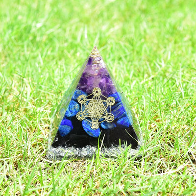 Olivenorma Amethyst Lapislazuli Schwarzer Turmalin Metatrons Würfel Amulett Orgon Pyramide 