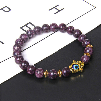 Olivenorma Evil Eye Hamsa 8mm Naturperlen Männer Armband 