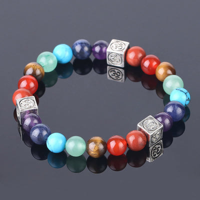 Olivenorma Multicolor Perlen 7 Chakra Yoga Armband