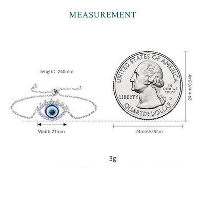 Olivenorma S925 Sterlingsilber Böses Auge Weißer Zirkon Armband 