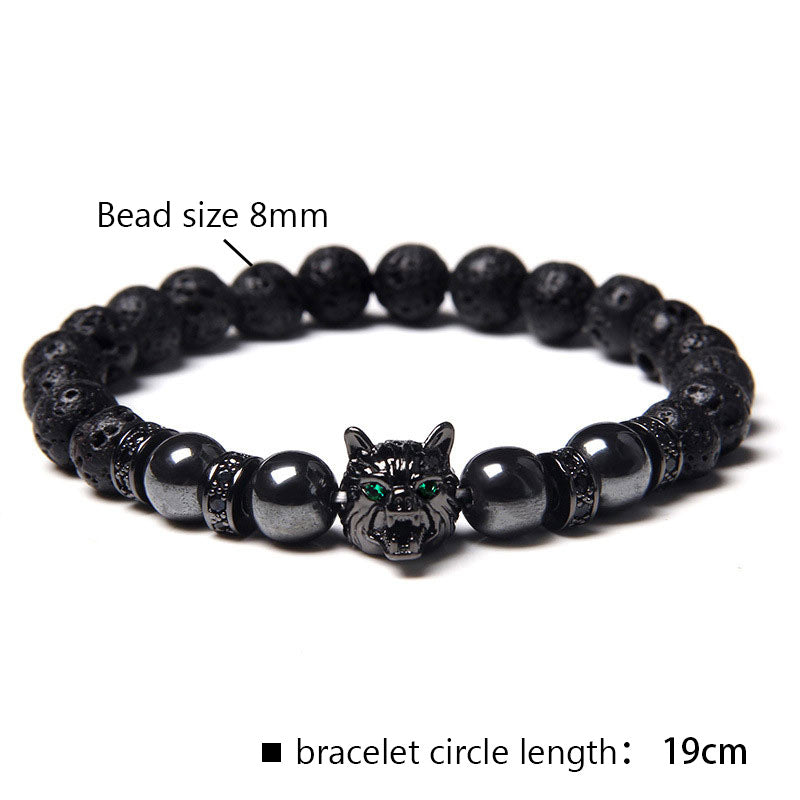 Olivenorma Obsidian Wolf Armband 