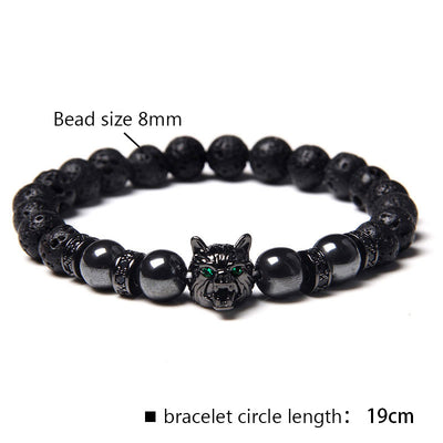 Olivenorma Obsidian Wolf Armband 