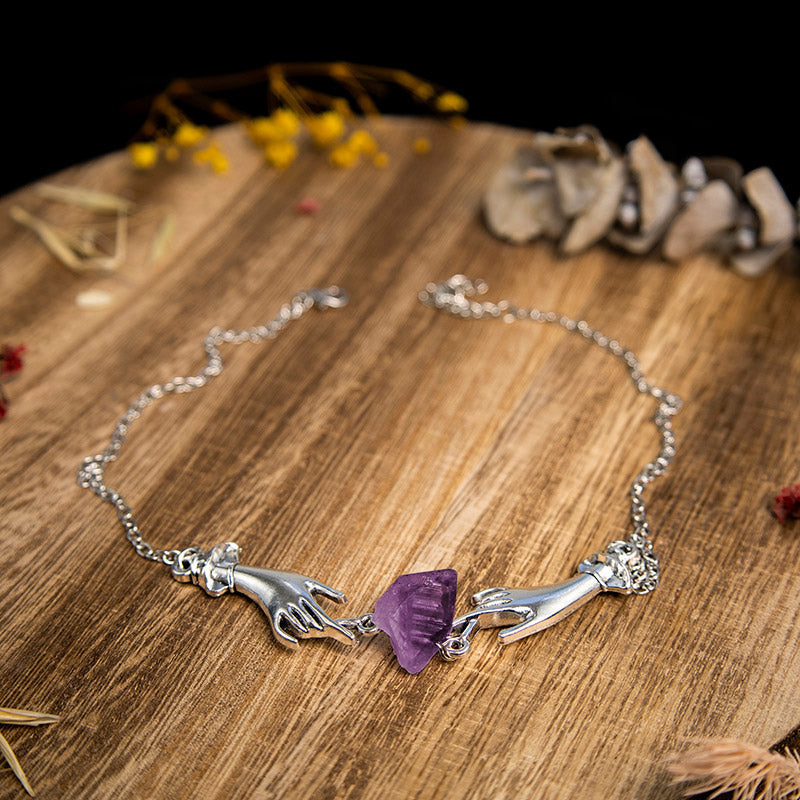 Amethyst Engel Hand Heilung Halskette