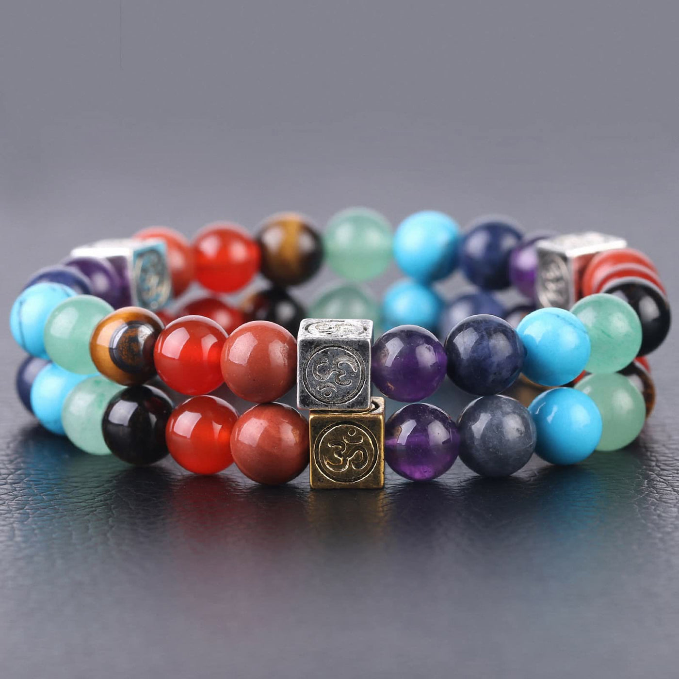 Olivenorma Multicolor Perlen 7 Chakra Yoga Armband