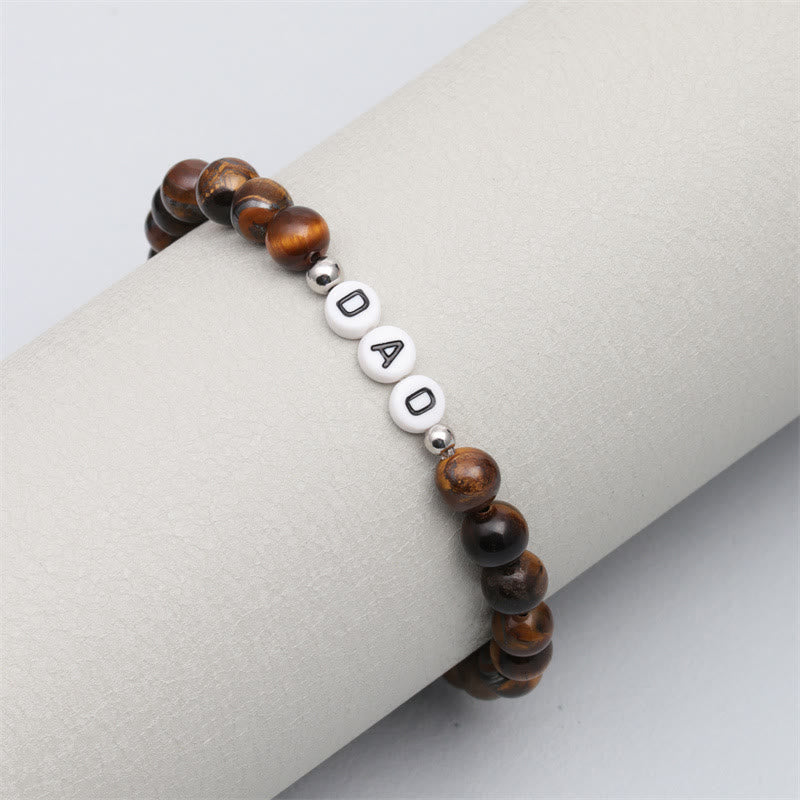 Olivenorma "DAD" Chakra Naturstein Perlenarmband 