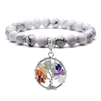 Chakra Lebensbaum Amethyst Armband