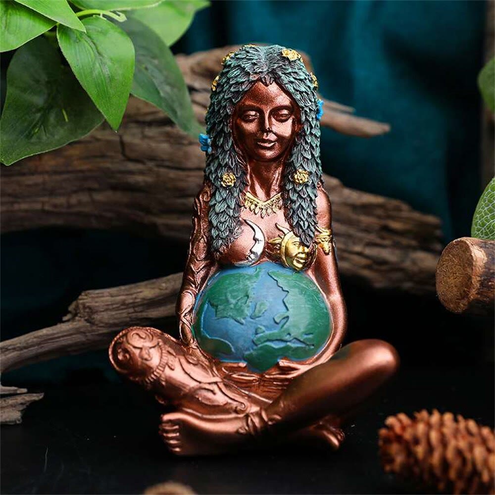 Olivenorma Resin Mutter Erde Gaia Statue Ornament Dekoration