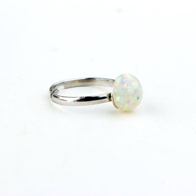 Olivenorma Opal Mondstein Einfacher Halbkreis Verstellbarer Ring 