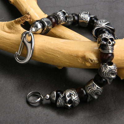 Olivenorma Armband aus natürlichem Tigerauge, handgefertigt, Edelstahl
