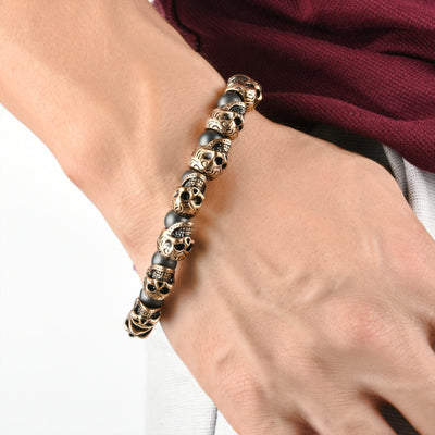 Olivenorma Armband aus natürlichem Tigerauge, handgefertigt, Edelstahl