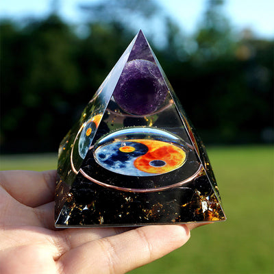 Olivenorma Amethyst Yin Yang Serie Balance Orgon Pyramide