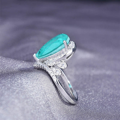 Olivenorma "Pure Love" - ​​Paraiba Turmalin Eleganter Ring 