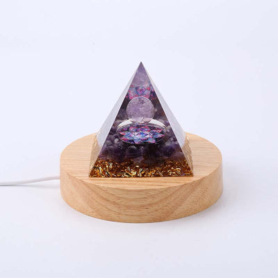 Olivenorma USB Pyramid Light Base Holz-Display-Lampensockel