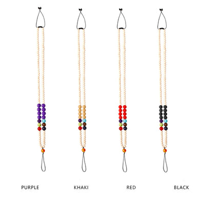 Olivenorma Natural Crystal String Handmade Wooden Beads Phone Strap