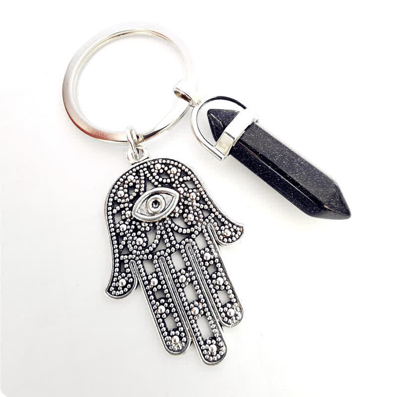 Olivenorma Inspirierender Hamsa Hand Cristall Schlüsselanhänger