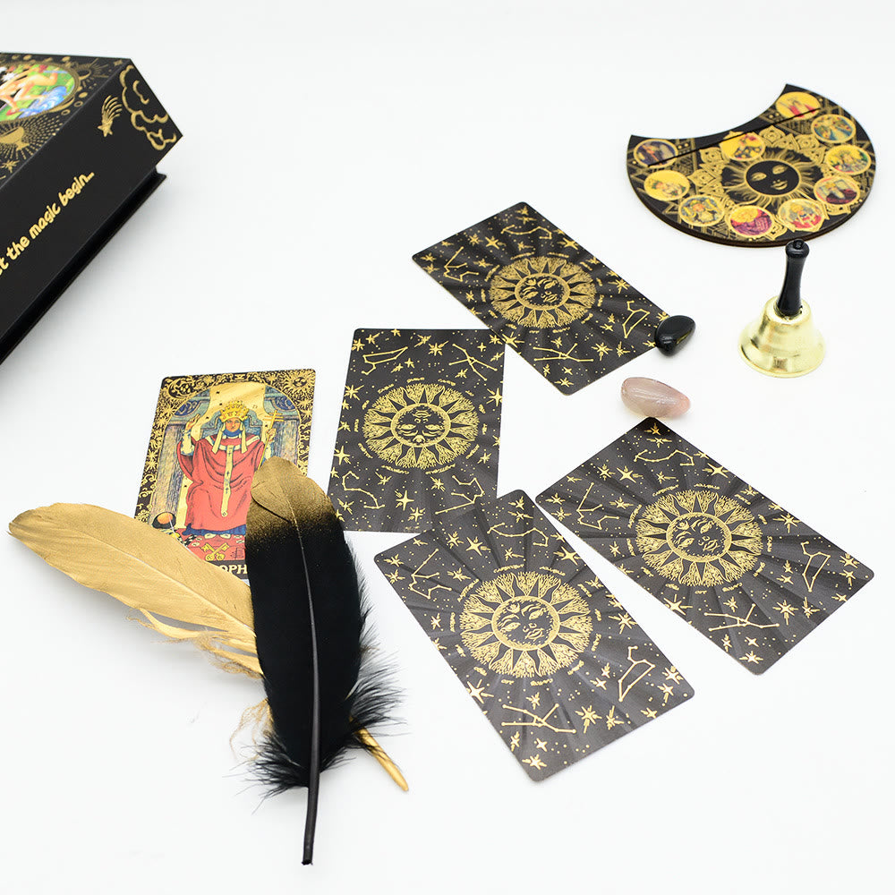 Olivenorma Vollset Goldfolie Wahrsagerei-Box-Set Tarotkarten-Deck