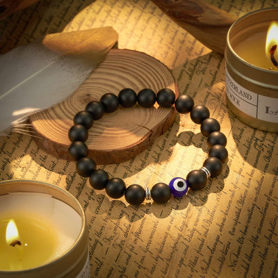 Olivenorma Tigerauge Obsidian Böses Auge Perlenarmband für Männer