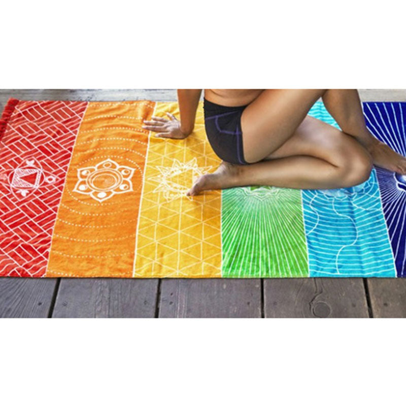 Olivenorma Chakra Regenbogen Yogamatte