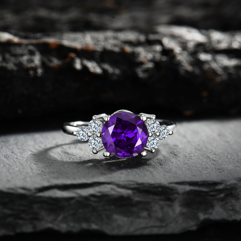 Olivenorma "Die sichere Präsenz" - Amethyst mit Zirkonring 