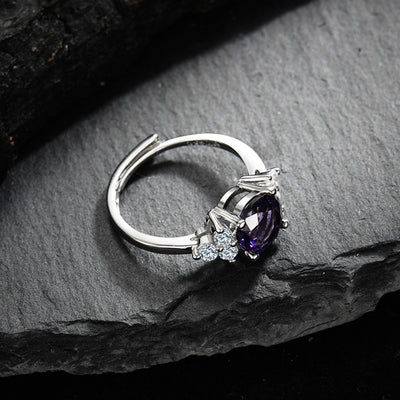 Olivenorma "Die sichere Präsenz" - Amethyst mit Zirkonring 