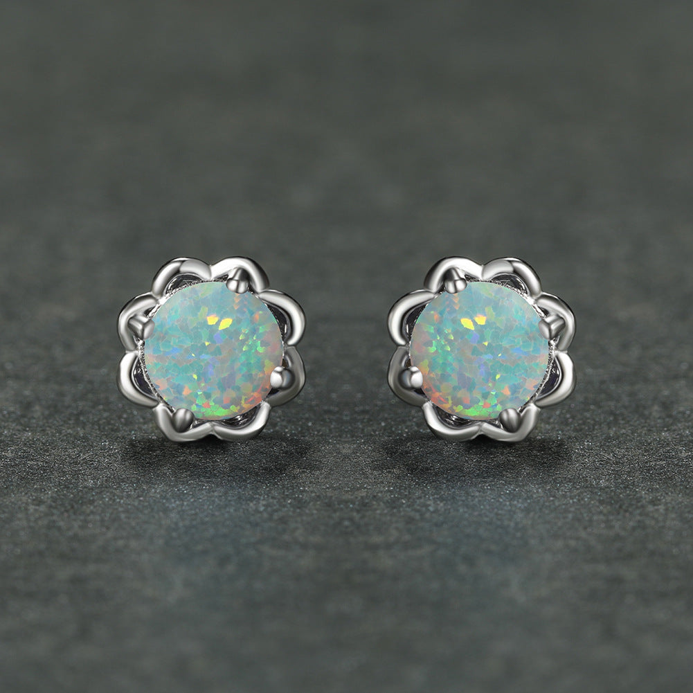 Olivenorma Vier-Krallen-Opal-Luxus-Ohrringe - Weißer Opal - image 6