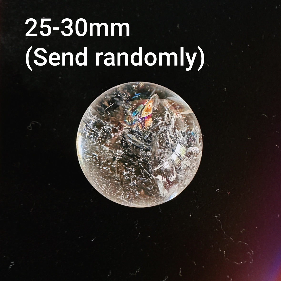 Olivenorma Natürliche Hochfrequenz Polierte Kristallkugel aus Klarem Kristall - Klarer Kristall Nr. 23–30 mm (zufällig senden) - image 1