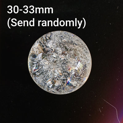 Olivenorma Natürliche Hochfrequenz Polierte Kristallkugel aus Klarem Kristall - Klarer Kristall Nr. 30–33 mm (zufällig senden) - image 2