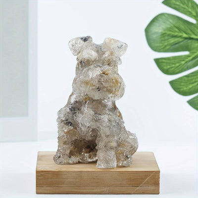 Olivenorma Crystal Resin Schnauzer Dog Ornament Edelsteindekoration