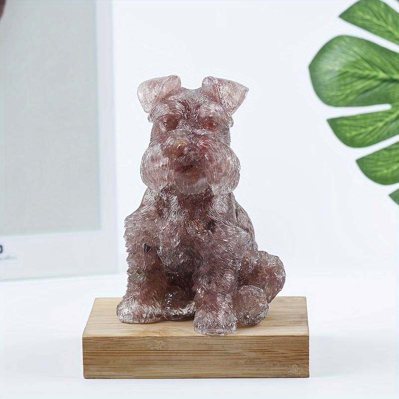 Olivenorma Crystal Resin Schnauzer Dog Ornament Edelsteindekoration