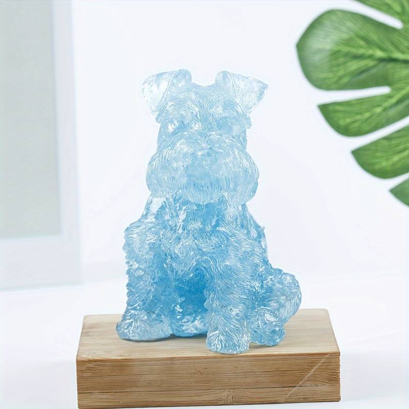 Olivenorma Crystal Resin Schnauzer Dog Ornament Edelsteindekoration