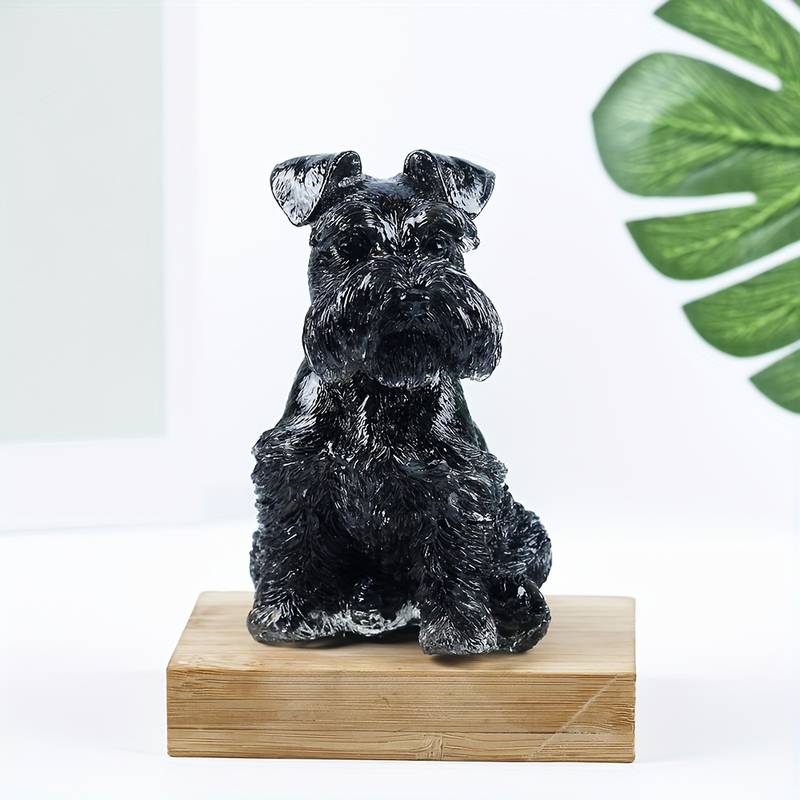 Olivenorma Crystal Resin Schnauzer Dog Ornament Edelsteindekoration