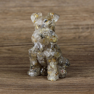 Olivenorma Crystal Resin Schnauzer Dog Ornament Edelsteindekoration