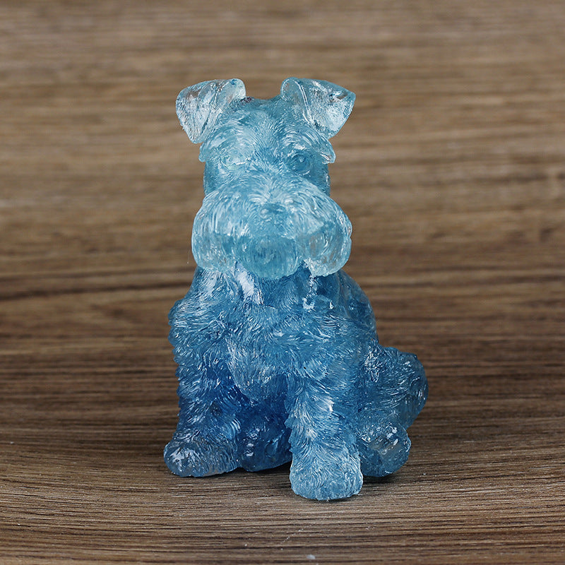 Olivenorma Crystal Resin Schnauzer Dog Ornament Edelsteindekoration