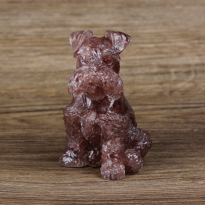 Olivenorma Crystal Resin Schnauzer Dog Ornament Edelsteindekoration