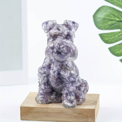 Olivenorma Crystal Resin Schnauzer Dog Ornament Edelsteindekoration