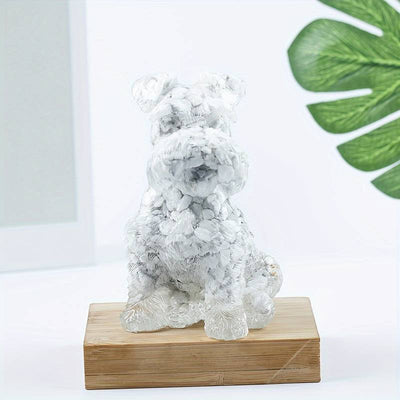 Olivenorma Crystal Resin Schnauzer Dog Ornament Edelsteindekoration