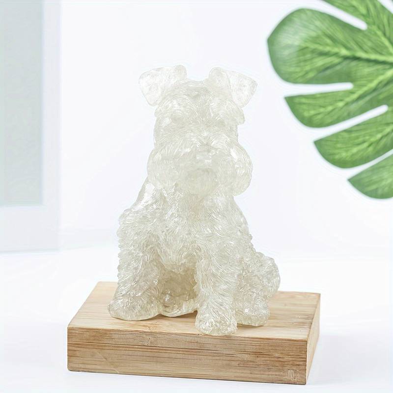 Olivenorma Crystal Resin Schnauzer Dog Ornament Edelsteindekoration