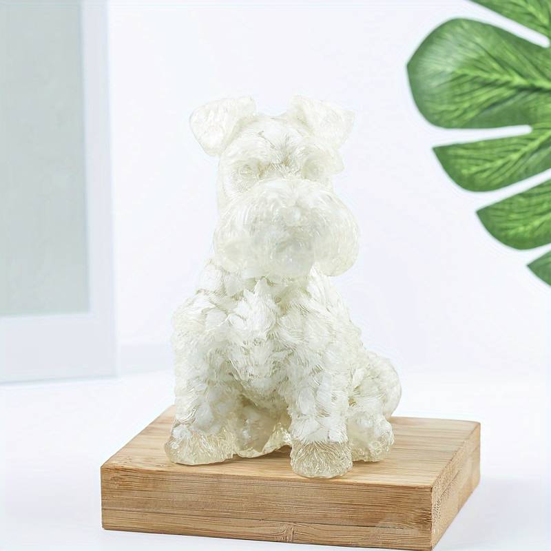 Olivenorma Crystal Resin Schnauzer Dog Ornament Edelsteindekoration