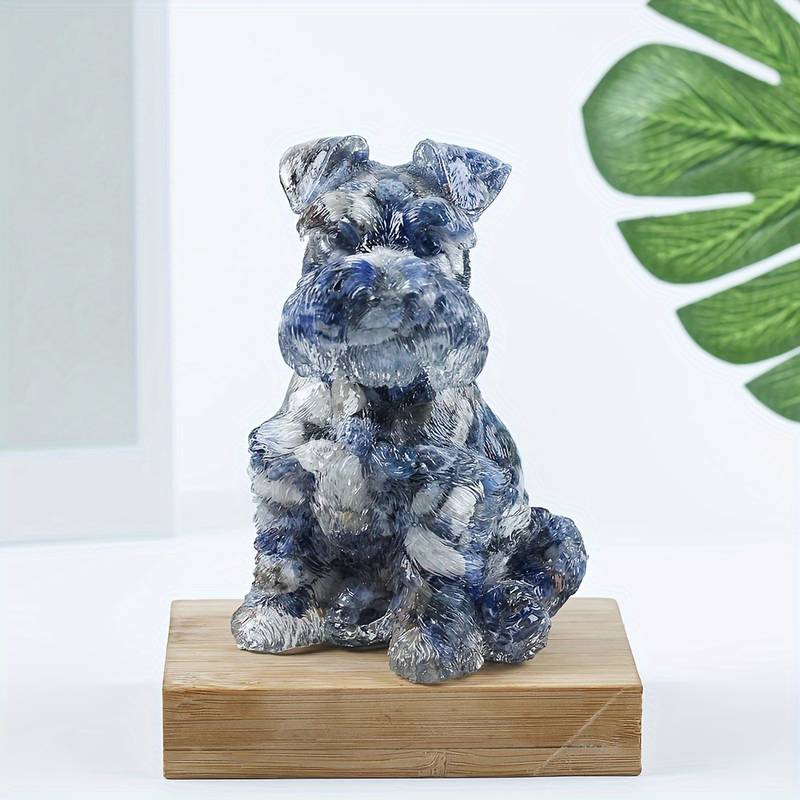 Olivenorma Crystal Resin Schnauzer Dog Ornament Edelsteindekoration