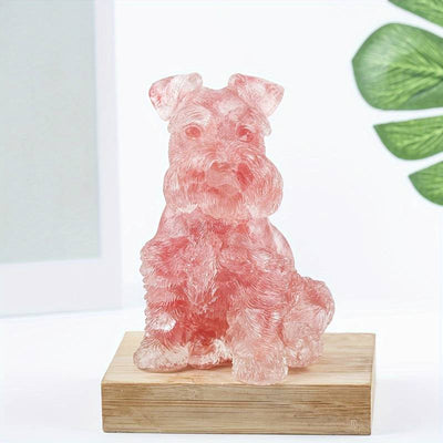 Olivenorma Crystal Resin Schnauzer Dog Ornament Edelsteindekoration