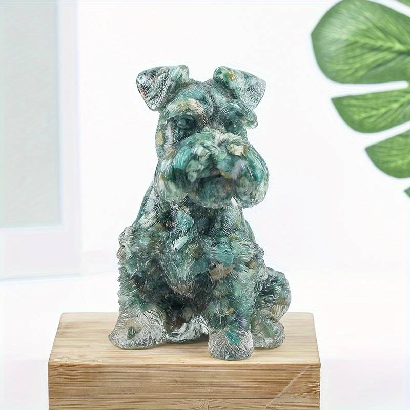 Olivenorma Crystal Resin Schnauzer Dog Ornament Edelsteindekoration