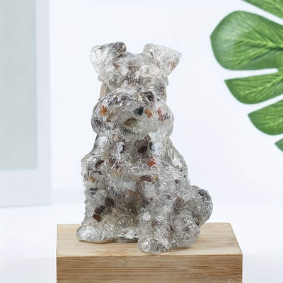 Olivenorma Crystal Resin Schnauzer Dog Ornament Edelsteindekoration