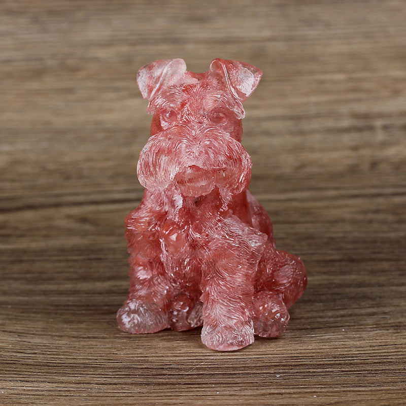 Olivenorma Crystal Resin Schnauzer Dog Ornament Edelsteindekoration