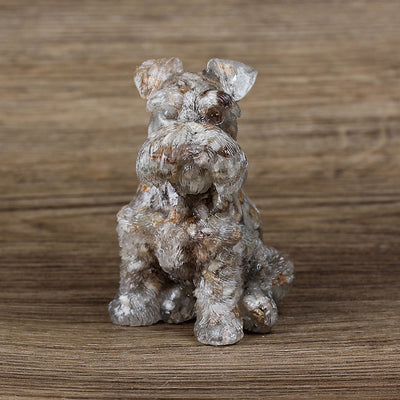 Olivenorma Crystal Resin Schnauzer Dog Ornament Edelsteindekoration