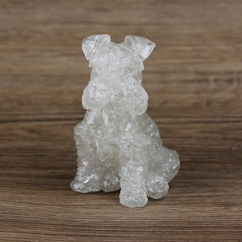 Olivenorma Crystal Resin Schnauzer Dog Ornament Edelsteindekoration