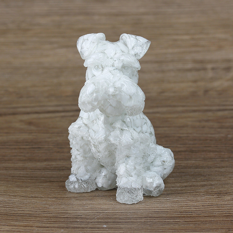 Olivenorma Crystal Resin Schnauzer Dog Ornament Edelsteindekoration