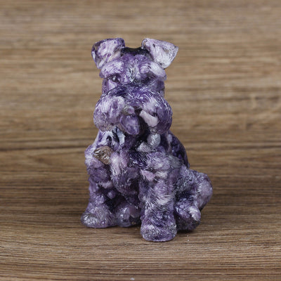 Olivenorma Crystal Resin Schnauzer Dog Ornament Edelsteindekoration