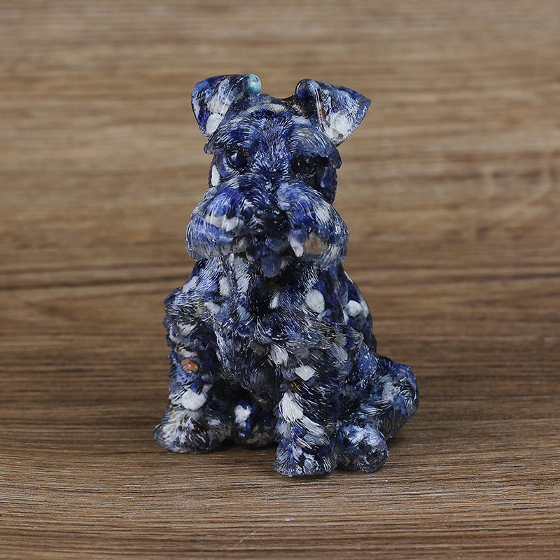 Olivenorma Crystal Resin Schnauzer Dog Ornament Edelsteindekoration