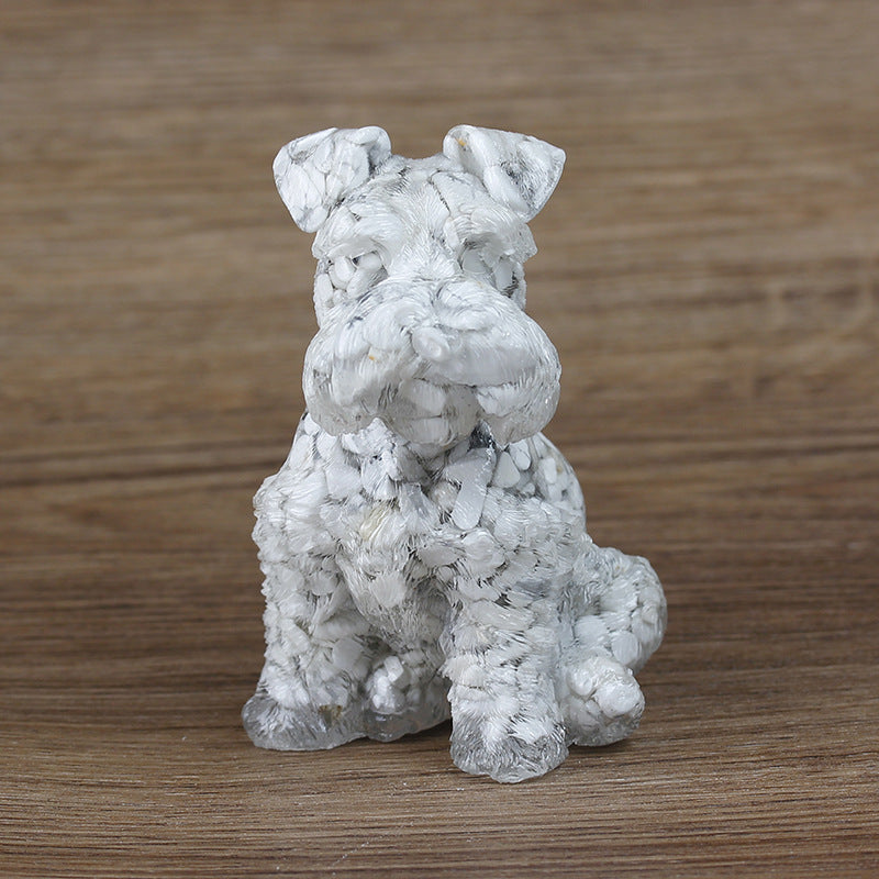 Olivenorma Crystal Resin Schnauzer Dog Ornament Edelsteindekoration