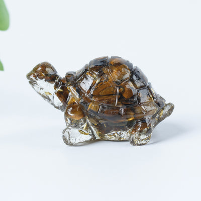 Olivenorma Kristallsplitter Kleiner Schildkröte Edelsteindekoration - image 11
